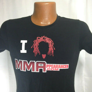 MMAPPEARANCES.COM Women's Black Crew Neck Short Sleeved T-shirt Medium