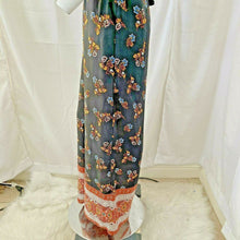 Load image into Gallery viewer, Mi Ami Womens Blue Multicolored Floral Wide Leg Pants Jumper Size Medium