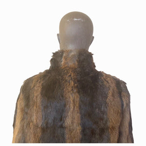 Vintage Split End Limited Rabbit Fur Jacket Medium Dark Light Brown