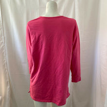 Load image into Gallery viewer, Quacker Factory Womens Pink Rhinestone Neckline Shirt Size Small