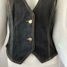 Load image into Gallery viewer, Saturday Womens Black Denim Vest Medium