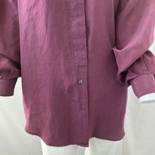 Load image into Gallery viewer, Express Champagne International Womens Burgundy Silk Blouse Small
