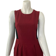 Load image into Gallery viewer, Theory Dress Red and Black Womens Size 0 Sleeveless Wool Blend