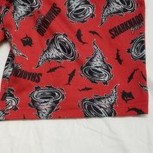 Load image into Gallery viewer, Boys Red Black Sharknado Survivor Pajama Shorts 10/12 shark jaws horror cult