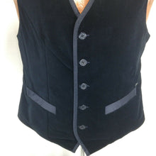 Load image into Gallery viewer, Guess Worlds Finest Dry Good Mens Black Crushed Velvet VTG 80&#39;s Vest Medium rare