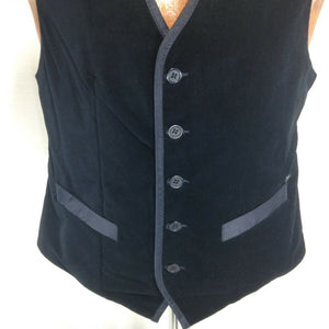 Guess Worlds Finest Dry Good Mens Black Crushed Velvet VTG 80's Vest Medium rare