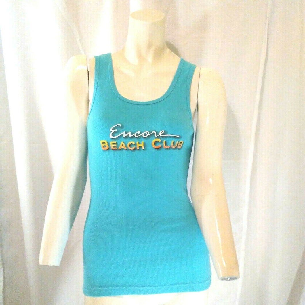 ENCORE Wynn Casino Beach Club Las Vegas Womens Blue Tank Top Size Medium