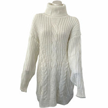 Load image into Gallery viewer, Fashion Nova Sweater Cable Knit Turtleneck White Medium