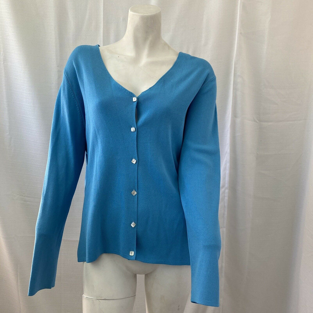 Vintage Maurice Sasson Kikit Sky Blue Light Cardigan Sweater Size Large