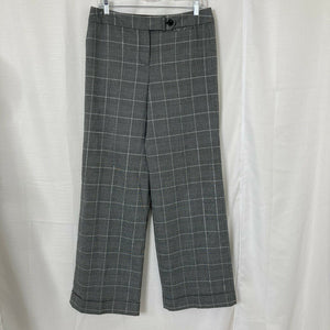 Isaac Mizrahi Womens Gray Black Silver Plaid Pants Size 6