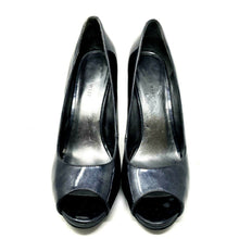 Load image into Gallery viewer, Nine West Dark Gray Metallic Open Toe Heel Size 9.5 M