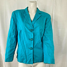 Load image into Gallery viewer, Vintage Judith Hart Womens Blue Linen Blend Button Down Blouse Size 14