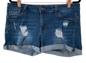 Wax Jeans Shorts Butt I Love You Denim Dark Wash Distressed Small