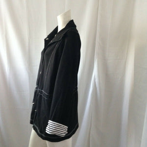 Sport Saavy Womens Black and White Lined Light Jacket Size Small