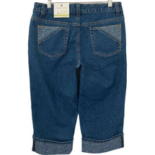 Load image into Gallery viewer, Christopher Banks Capris Denim Womens Size 6P Blue Dark Wash Cuffed