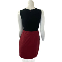 Load image into Gallery viewer, Theory Dress Red and Black Womens Size 0 Sleeveless Wool Blend