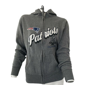 New England Patriots Hoodie Jacket Gray S NFL Women Super Bowl XLIX Champions