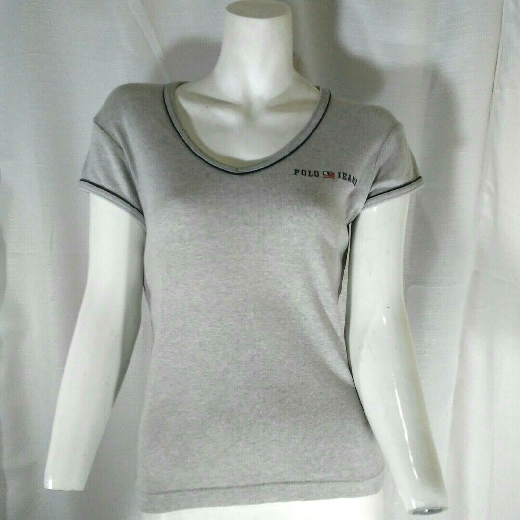 Ralph Lauren Polo Jeans Company Womens Vintage Gray Short Sleeve Tshirt Small