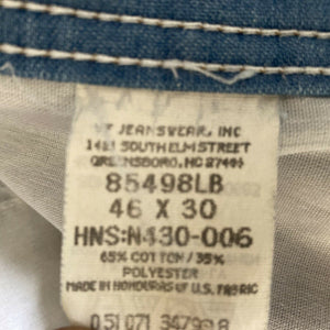 Wrangler Jeans Five Star Premium Flex Fit Light Wash Hi Rise Mens Size 46x30