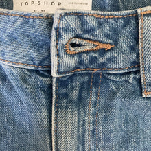 Load image into Gallery viewer, Topshop Shorts Womens Size 4 Denim Aline Distressed Medium Wash New