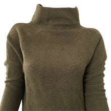 Load image into Gallery viewer, RDI Sweater Mock Neck Dark Olive Green Textured Women&#39;s Pullover Size Large