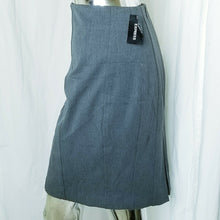 Load image into Gallery viewer, Express Skirt Pleated Charcoal Gray Lined Knee Length Size 12 NWT