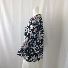 Load image into Gallery viewer, Chicos Womens Black and White Floral Jacket Large Chicos Size 2