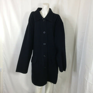 Designs & Co Lane Bryant Womens Vintage 60s 70s Black Wool Coat 20-22