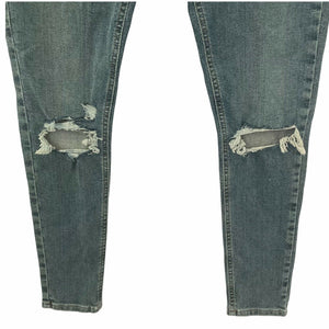 TopShop Jeans Jamie Distressed Medium Wash Blue Jeans Womens Size 8 30x32