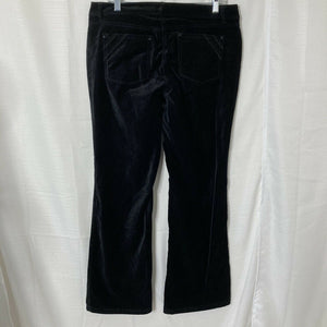 White House Black Market Blanc Womens Black Velour Boot Leg Pants Size 10S