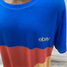 Load image into Gallery viewer, rare Ebay blue yellow orange shirt adult sz L employee open super soft ebay.com