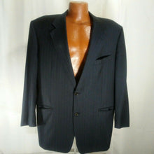 Load image into Gallery viewer, Canali Mens 100% Wool Black Pinstripe Blazer Sports Jacket Harry Rosen 56R