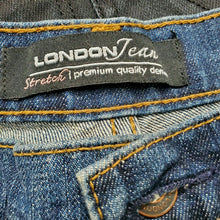 Load image into Gallery viewer, London Jean Stretch Womens Dark Wash button fly Blue Jeans Size 2