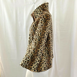 Jacklyn Smith Seas Women’s Animal Print Faux Fur Light Jacket Size Small