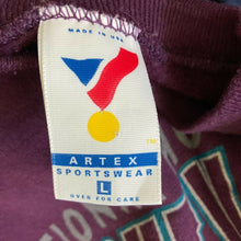 Load image into Gallery viewer, Vintage 1993 Mighty Ducks NHL Artex Sweatshirt Purple Size L 90s vtg hockey