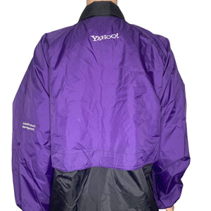 Vintage Yahoo Windbreaker Jacket Mens Medium Purple Black White Lightweight