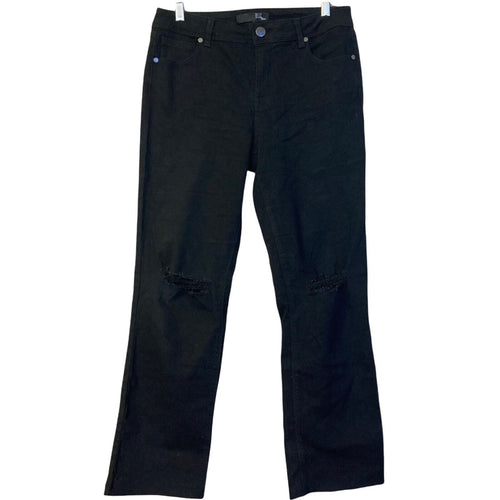 1822 Denim Jeans Womens Size 29 Black Dark Wash Stretch Raw Hem High Rise