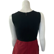 Load image into Gallery viewer, Theory Dress Red and Black Womens Size 0 Sleeveless Wool Blend