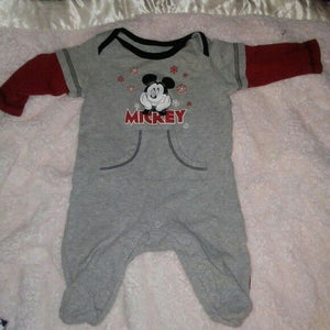 Mickey Mouse Footed One Piece Bodysuit and Shorts 3 Months