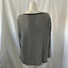 Load image into Gallery viewer, Liz Claiborne Women Plus Size Black and White Ribbed Striped Blouse 2X