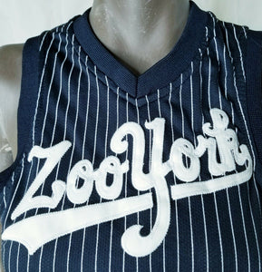 Zoo York Unbreakable Boys Navy Blue White Pin Striped Sleeveless Top Med 12 14