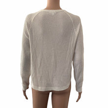 Load image into Gallery viewer, BP Sweater Womens Small White Flannel Waffle Knit Snap Button New