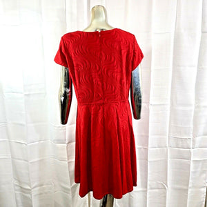 Sandra Darren Womens Plus Size Red Pattern Dress Size 16