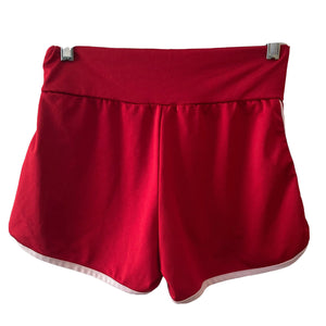 Bozzolo Love Shorts Spellout Womens Red and White Size Medium Stretch Hot Pants