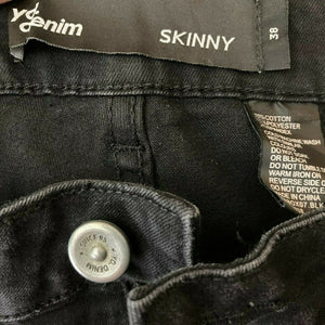 YD. Skinny Mens Black Denim Jeans Size 38