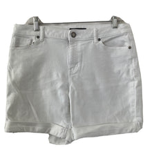 Load image into Gallery viewer, Simply Vera Vera Wang Shorts Womens White Denim Size 8 Stretch Bermuda Cuffed
