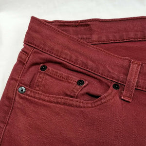 Levi's 524 Too Superlow Jeans Womens Burgundy Red Stretch Tapered Leg 13M