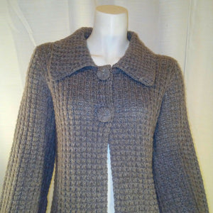 Carolyn Taylor Sweater Crochet Womens Light Brown White Marbled Size S