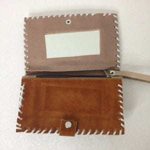 Nicaragua Light Brown Suede Graphic Coin Purse