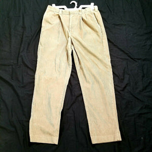 L.L. Bean Pants Mens Khaki Corduroy Straight Leg Size 34